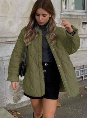 Hot Sale Women's Lightweight Quilted Jacket Button at With P