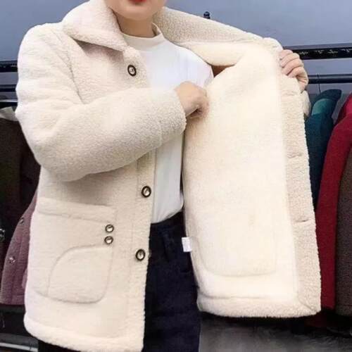 2026 Velvet And Thickened Imitation Wool Mother's Wear Mid-l - 图0