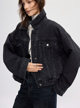 [high Quality] Smoke Gray Retro Loose Short Jacket Women's 2