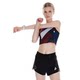 Women's racing three-point track and field pants can be stored