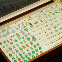 Nanting Jade Emerald New Pint Collection 18k Gold Inlaid Emerald Pendant Bracelet Ring