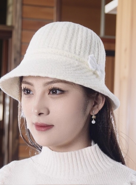 渔夫帽休闲女秋冬平檐