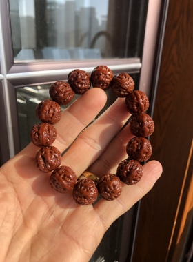 小核桃秋子京八棱同轴孔道完整1.7+矮桩手串佛珠