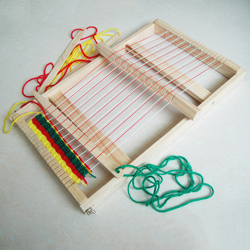 木制多功能仿真织布机大号儿童礼物女孩手工编