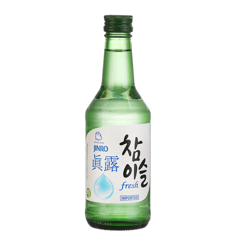 韩国原装进口真露竹炭烧酒清酒低度蒸馏酒16.9度整箱360ml*20瓶