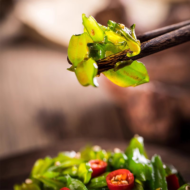 香辣裙带菜梗片调味海白菜梗段根咸菜即食凉拌菜好吃预制菜下饭菜