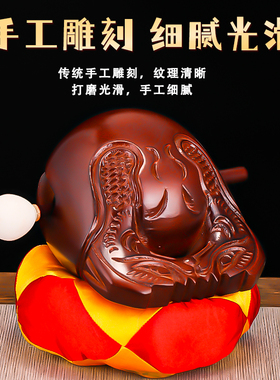 木鱼法器实木佛堂寺院香樟木木鱼家用打击乐器一套诵经木雕摆件