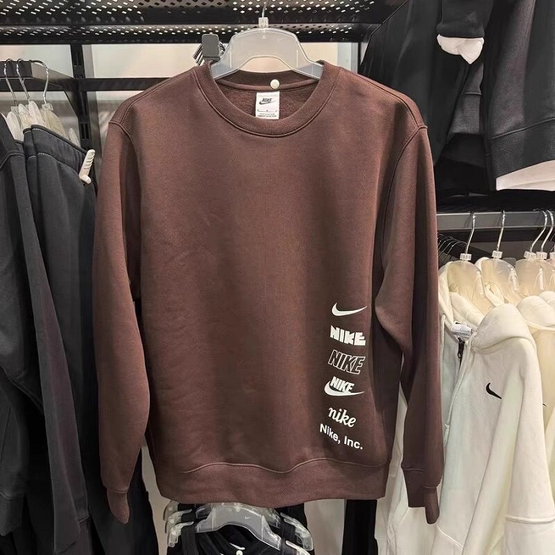 耐克NIKE NSW男圆领加绒串标运动休闲套头卫衣 DX0782-010-227 - 图1