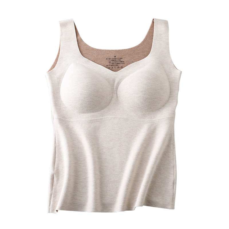 秋冬女真丝羊毛发热保暖背心 免穿文胸一体舒适亲肤修身打底上衣,淘宝优惠券,粉丝福利购,淘宝优惠卷