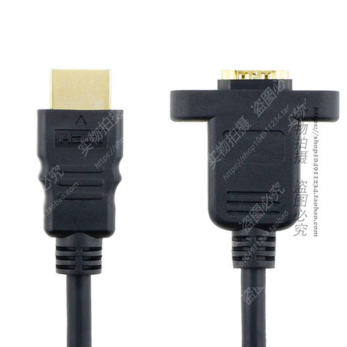 HDMI2.0版公对母M-F带耳朵螺丝母工控面板19+1纯铜满芯连接延长线-图1