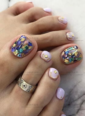 INS风严选彩色银指甲套装美甲