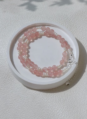 天然水晶项链女款锁骨链精致简约百搭珍珠高级感礼物送女友闺蜜