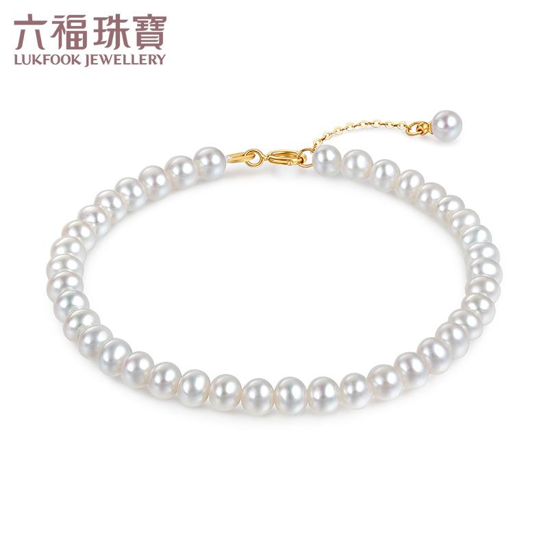 系列 F87KBTB002Y 金淡水珍珠手链搭配链女款 六福珠宝 mipearl 18K 系列 F87KBTB002Y 金淡水珍珠手链搭配链女款 六福珠宝 mipearl 18K