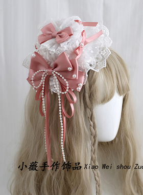发饰小缎带头饰芭蕾风小礼帽