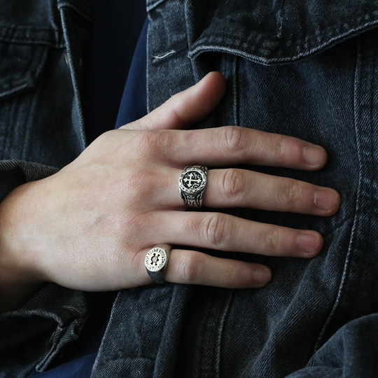 Винтажное открытое регулируемое мужское кольцо