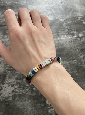 不掉色彩色火山石串珠拼接手链