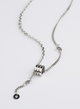 不掉色小蛮腰吊坠流苏钛钢项链