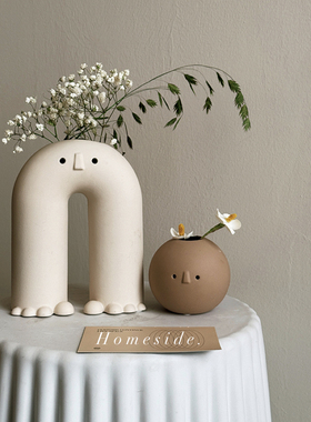 Homeside 大脚丫&小不点陶瓷花瓶ins可爱小眼睛水培花器装饰摆件