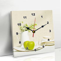 Modern minimalist living-room decoration painting hanging bell restaurant Decorative Wall Painting Clock Square Cartoon Personality Creative Hanging Painting