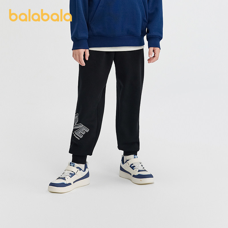 巴拉巴拉balaOne童装儿童裤子男童加绒长裤2025冬新款运动裤保暖,淘宝优惠券,粉丝福利购,淘宝优惠卷