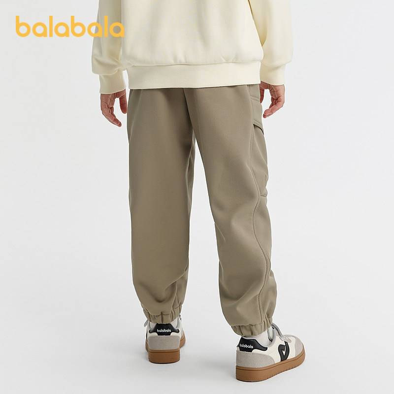 巴拉巴拉balaOne童装儿童裤子男童加绒长裤2025冬新款束脚工装裤,淘宝优惠券,粉丝福利购,淘宝优惠卷