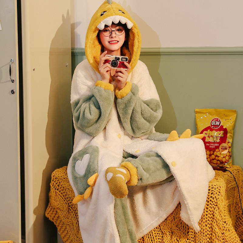 珊瑚绒女秋冬季毛茸茸卡通睡衣 妍希服饰睡衣/家居服套装