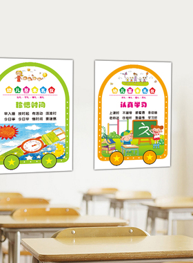 幼儿园礼仪海报挂图文明标语贴纸