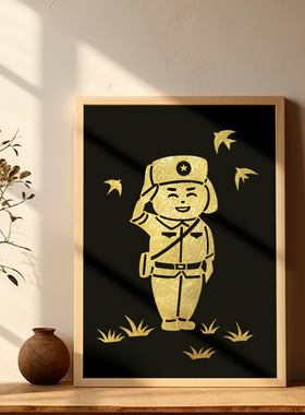 非遗手工金箔画diy材料包烧箔画解压红色文创学雷锋纪念日精神