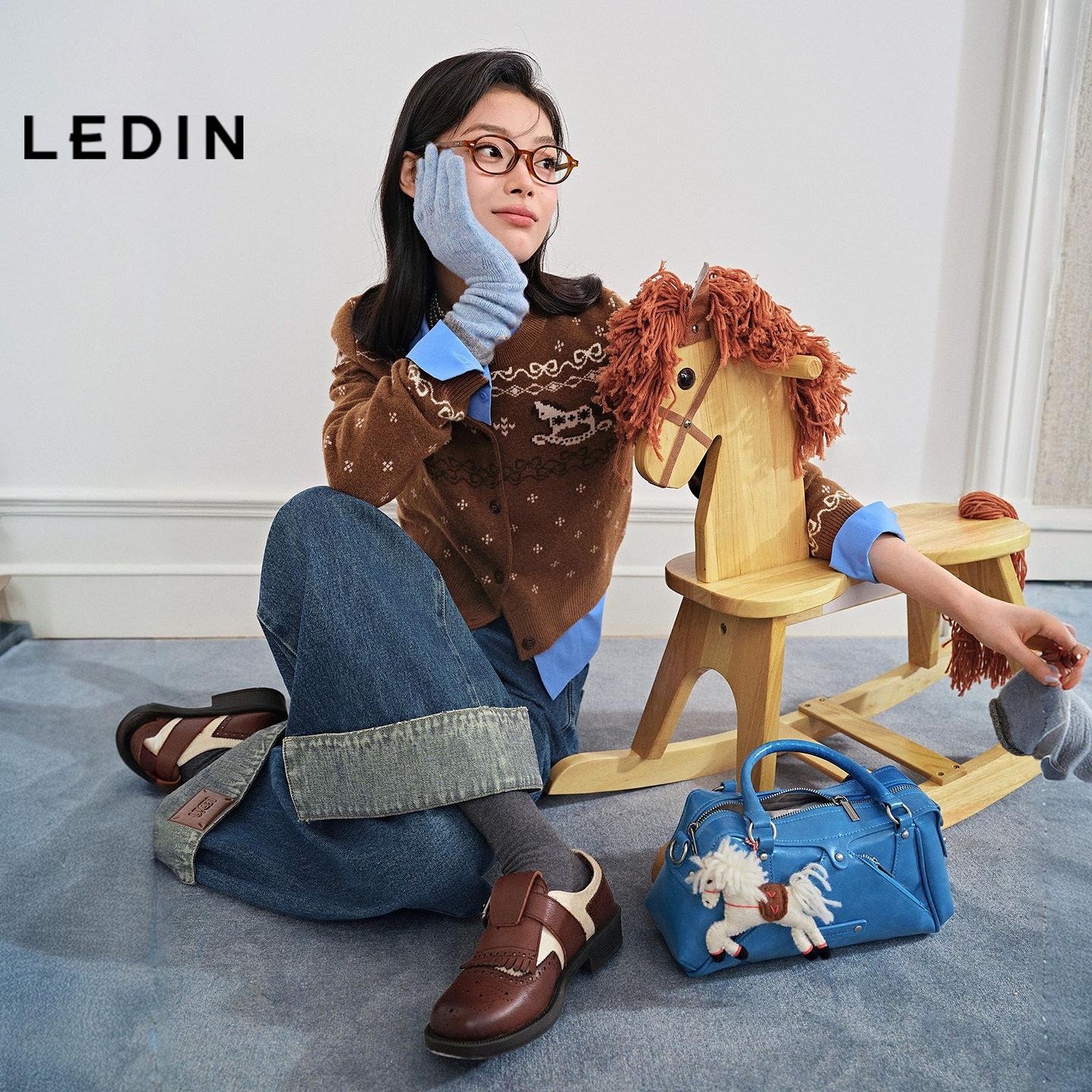 乐町马上好运卡通针织衫女25年冬季新年毛衣正肩合体针织内搭上衣,淘宝优惠券,粉丝福利购,淘宝优惠卷