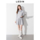 Leding layered fake two-piece shirt skirt 25 spring new loose pleated skirt intellectual long-sleeved Polo skirt