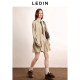 Leding retro plaid hollow shirt dress autumn new college style contrast tie long-sleeved dress