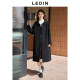 Leding college style pure wool double-sided woolen coat long winter lapel bow woolen coat*