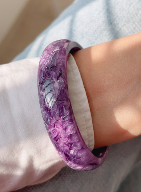 天然查罗石紫龙晶手镯