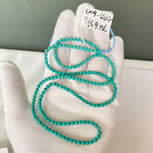 3+MM天然绿松石小米珠项链女diy手工串珠颈链吊坠挂绳毛衣链颈饰 - 图3