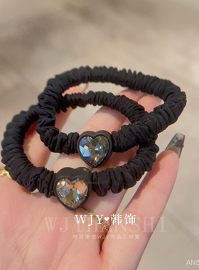 日韩精致水晶豆发圈粗头绳马尾辫皮套水钻镶钻发绳扎头发皮筋发饰