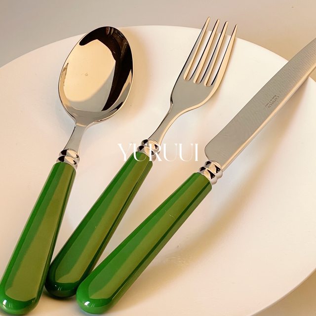 French Capdeco stainless steel tableware three-piece set
