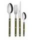 Designer spot French sabre green knife and fork spoon