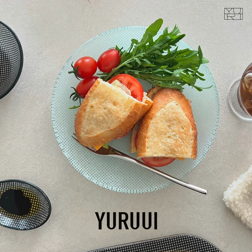 [YURUUI设计师]韩国EDING黑白色格子玻璃餐盘酸奶碗意面碗沙拉盘 - 图2