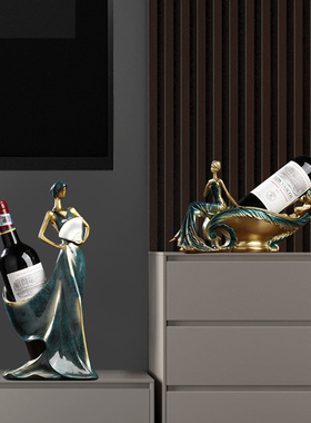 宏赫景德镇树脂麋鹿酒架摆件