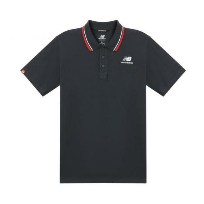 New Balance 男子翻领针织Polo衫运动休闲短袖T恤AMT01983-BK - 图3