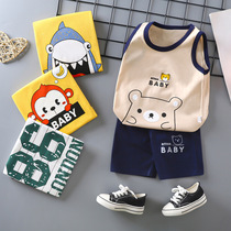 Childrens vest suit Summer pure cotton men and women shorts for summer clothing clothing suit childrens clothing