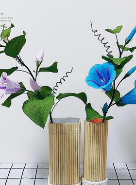 仿真牵牛花皱纹纸手工diy材料包