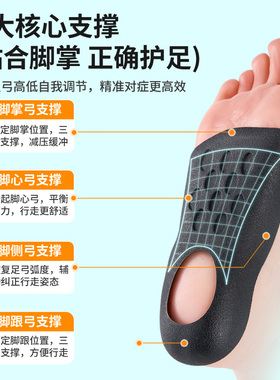 3D立体足弓矫正鞋垫扁平足支撑