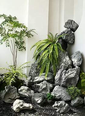 泡沫石头庭院造景轻便百搭省钱