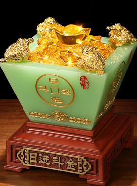 速发 招财聚宝盆业件 客厅电礼柜酒柜收银台装饰开摆视品0