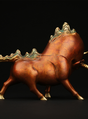 吉善缘开山立业全铜牛摆件工艺品