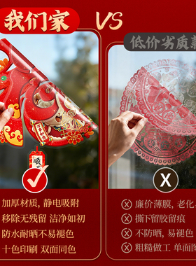 2026静电门贴新年装饰玻璃贴纸