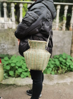 手工竹编鱼篓黄鳝收纳