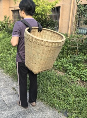 精编竹编手工家用背篓背箩