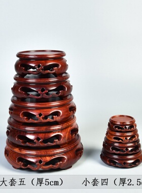 实木紫砂壶圆形花盆景佛像底座